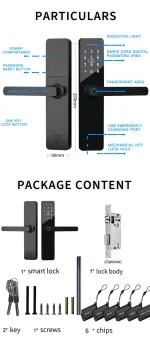 Tuya WIFI Electronic Lock Smart Door Lock Keyless Unlock with Password Biometric Fingerprint Lock Tuya APP Remote Unlock - Image 4