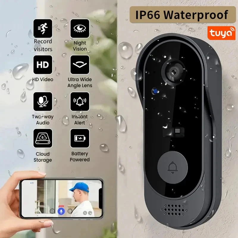 door bell Tuya Doorbell With Camera Wireless Bundle Doorbell Smart Home WIFI HD Outdoor Phone Camera Security Video Intercom Night Vision - Image 1