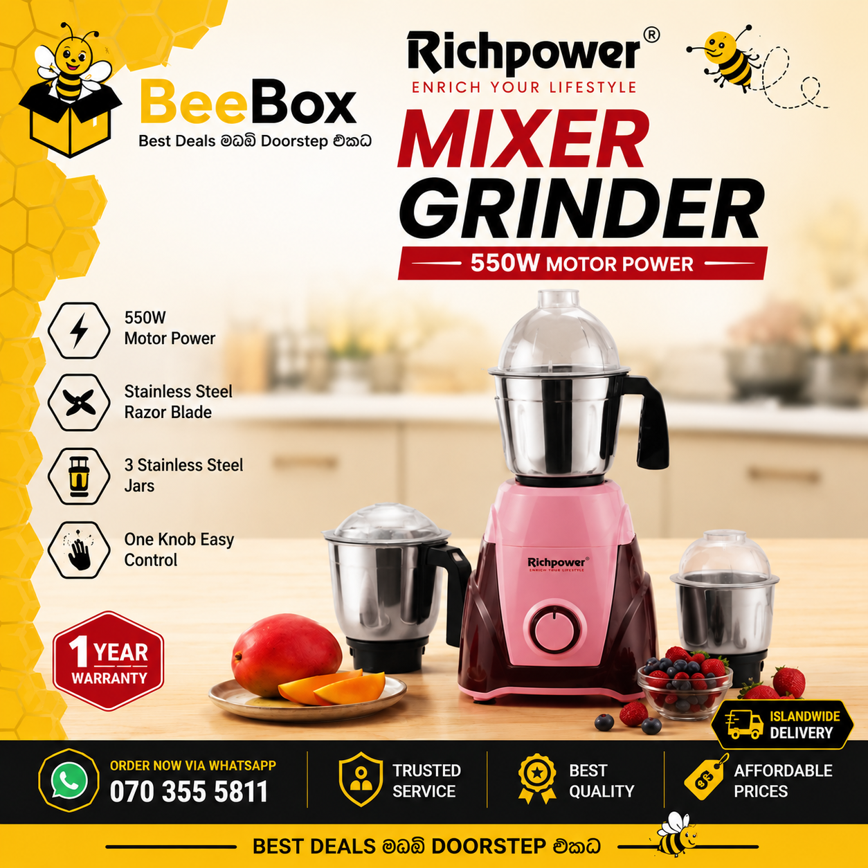 file_0000000050bc7208b6f71d9ad4727c4d Richpower Mixer Grinder 550W – RPMG-2056 - Image 1